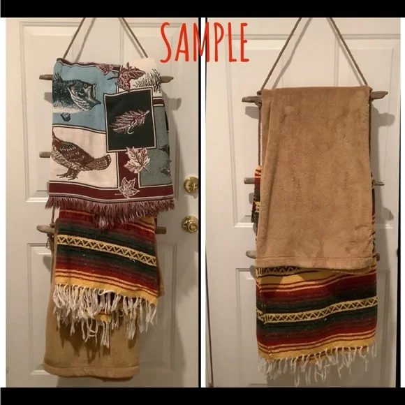 Driftwood Art, Hanging Driftwood Blanket, Towel Holder, Driftwood Coastal Decor - Picture 6 of 8